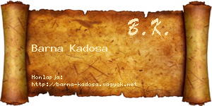 Barna Kadosa névjegykártya