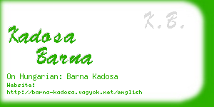 kadosa barna business card